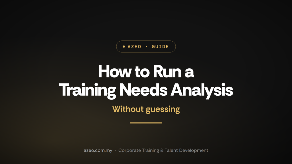 How to Run a Training Needs Analysis, without guessing - AZEO guide cover